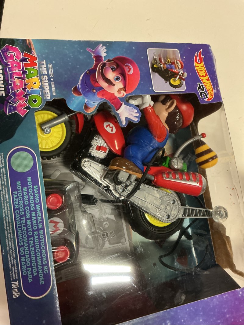 Condition photo showing As Is for hot wheels rc mario wheelie motocross rc remote-controlled battery-powered vehicle
