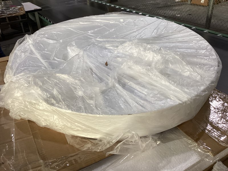 Condition photo showing As Is for Jueraori Round Display Pedestal Stands, Party Event Decor Cylinder Plinth Stand, Wedding Decoration Display Platform Base Stand For Home Boutiques Jewelry Display (White, 31.5x3.9in) White 31.5x3.9in