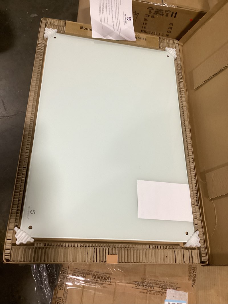 Condition photo showing Good Condition for tsj office glass dry-erase board - 36 x 24 inches wall mounted whiteboard with magnetism, large frameless glass white board for office, home & school white 36"w x 24"h