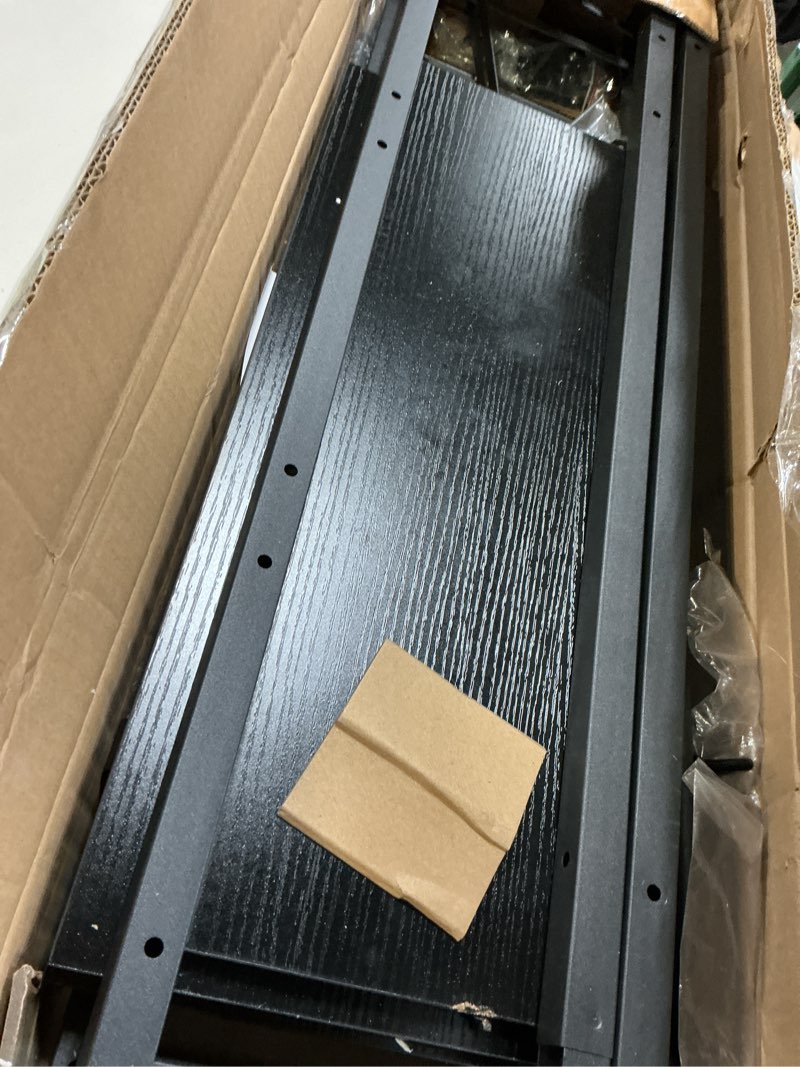 Condition photo showing As Is for Over-The-Toilet Storage Rack, 4-Tier Bathroom Organizer Shelf Over Toilet with Adjustable Shelf and Basket, Freestanding Space Saver Bathroom Shelves Above Toilet for Room (Pure Black)