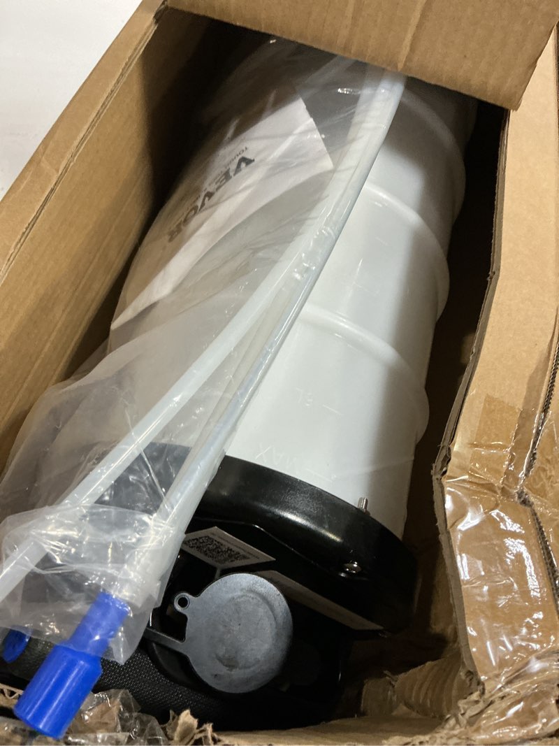 Condition photo showing As Is for vevor 6.5l pneumatic/manual oil extractor pump, fluid extractor pump for automotive fluids vacuum evacuation, oil change & fluid change tool with dipstick and suction hose