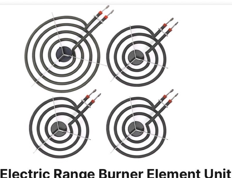 AMI PARTS SP22YA Electric Range Burner Element Unit Set Replacement Fit for G-E Hot-point Ro-per Ken-more Range Stoves (1 x WB30X253 8\" & 3 x WB30X254 6\"
