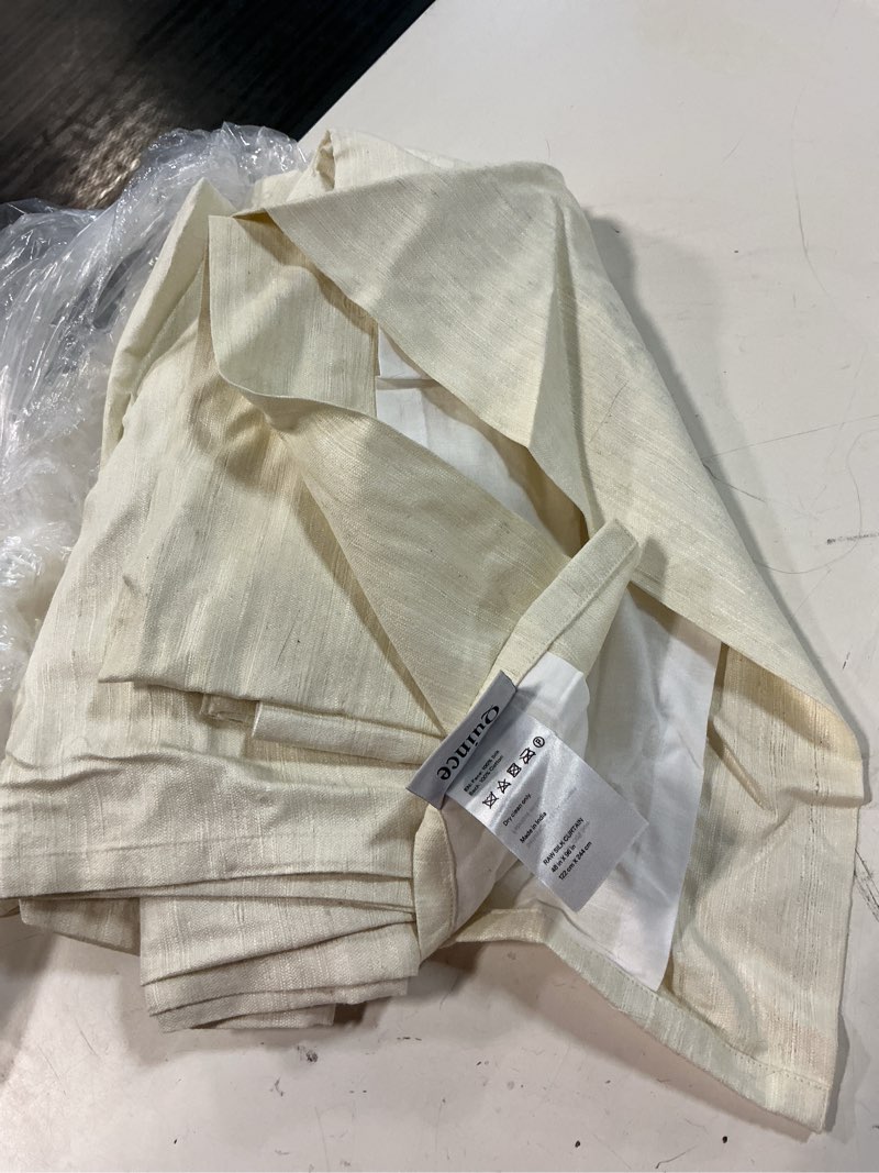 Condition photo showing Good Condition for raw silk curtain - single panel ivory size 48x96in