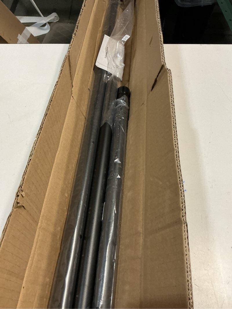Condition photo showing Good Condition for Black Bay Window Curtain Rods with Aluminum End Cap Finials and Brackets,Adjustable 36-72 Inch Center Rod for windows (24-68’’), 20-36 Inch Side Rods for windows (16-32’’),1 Inch Diameter 20-36"&36-72"&20-36"(3 Sided) Black
