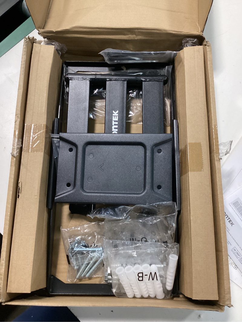 Condition photo showing Good Condition for montek full motion tv wall mount for 37-84 inch tvs, tv mount bracket with articulating arms, tool-free tilt & swivel, extension, max vesa 600x400mm, fits 12“/16" wood studs, up to 110lbs, 4x tested 37-84" full motion tv wall mount