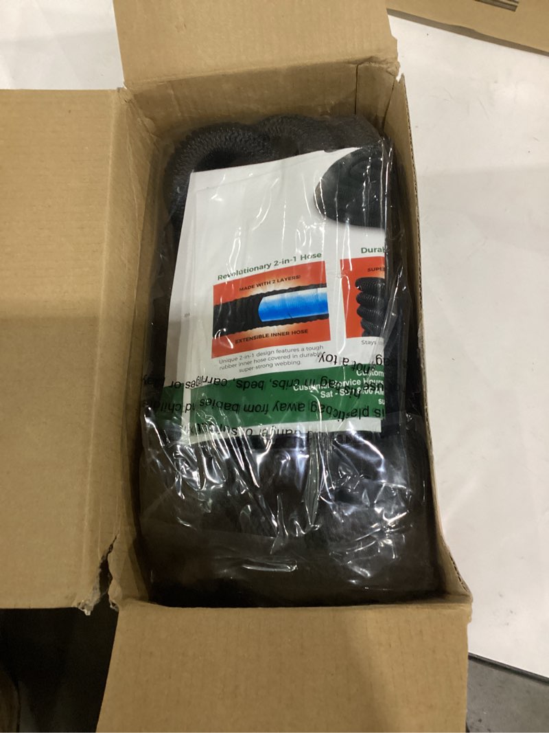 Condition photo showing Good Condition for flexi hose lightweight expandable garden hose, 50ft - retractable garden hose, water hose - no-kink flexibility, 3/4 inch solid brass fittings and double latex core black 50 ft