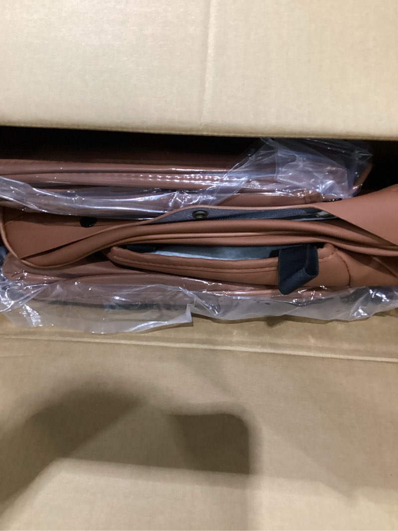 Condition photo showing As Is for coverado car seat covers full set, 5 seat leather seat covers for cars, car seat protector with lumbar support, waterproof seat covers universal fit for most cars suv trucks (coffee) a/coffee fullset