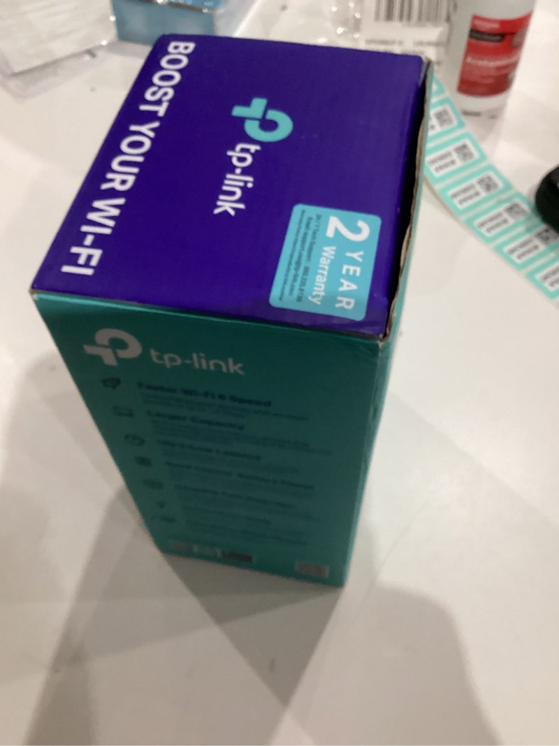 Condition photo showing Good Condition for TP-Link AX1500 WiFi Extender Internet Booster(RE500X), WiFi 6 Range Extender Covers up to 1500 sq.ft and 25 Devices,Dual Band, AP Mode w/Gigabit Port, APP Setup, OneMesh Compatible WiFi 6 AX1500