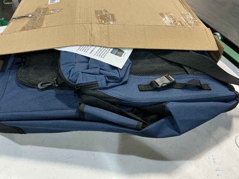 Condition photo showing Good Condition for large cat carrier 24"x16.5"x16.5" portable dog crate for small medium dogs collapsible traveling pet crate with collapsible bowl 24"x16.5"x16.5" (no litter box) blue