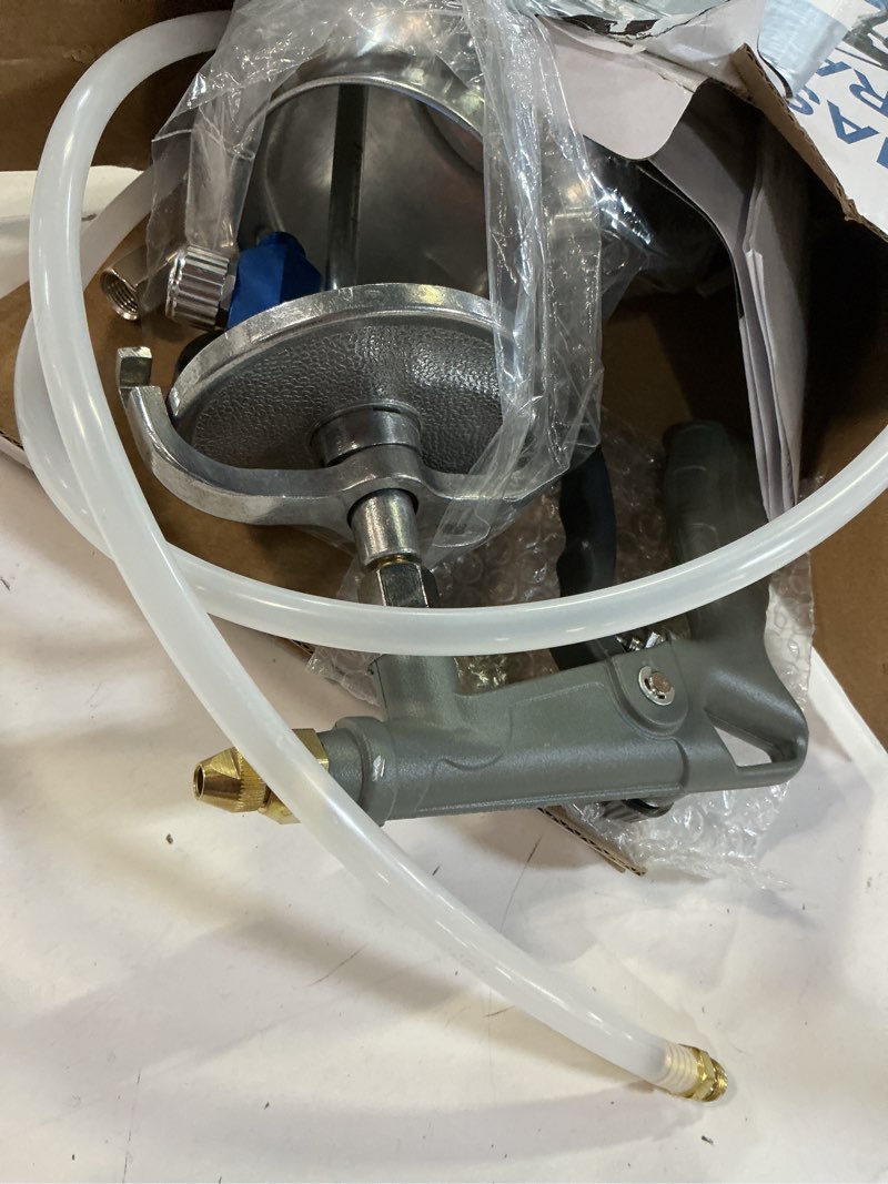 Condition photo showing As Is for air undercoating spray gun with suction feed cup & gauge, 2 extension wands 360°straight spray hoses, fluid film spray gun for truck bed liner spray coating, rubberized undercoat gray