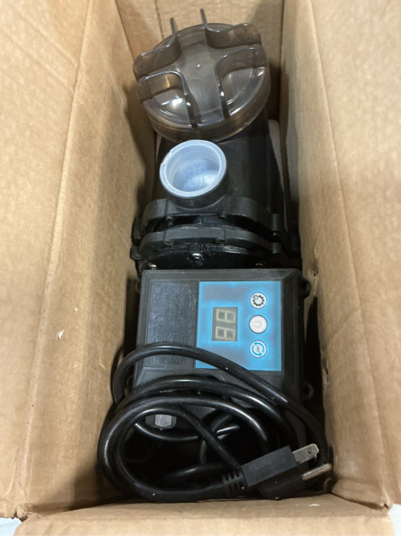 Condition photo showing As Is for cipu 1/2 hp pool pump with timer, 3120 gph above ground pool pump with filter basket and hose adapters, 115v self-priming pool filter pump replacement for sand filter systems
