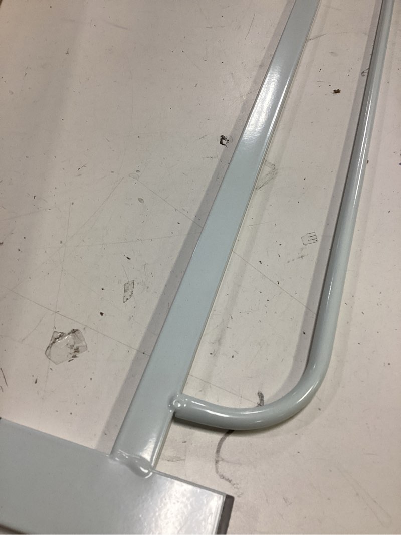 Condition photo showing As Is for Double Rod Bathroom Accessories Towel Rack Towel Hook for Bathroom White