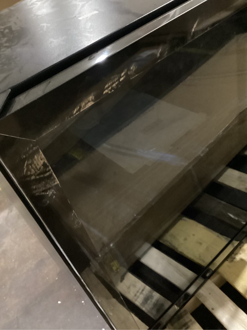 Condition photo showing As Is for 24 inch beverage refrigerator, 180 cans beverage refrigerator with glass door, led light, under counter refrigerator for soda, water, wine, drink fridge for home, bar or office 24 inch 180 cans