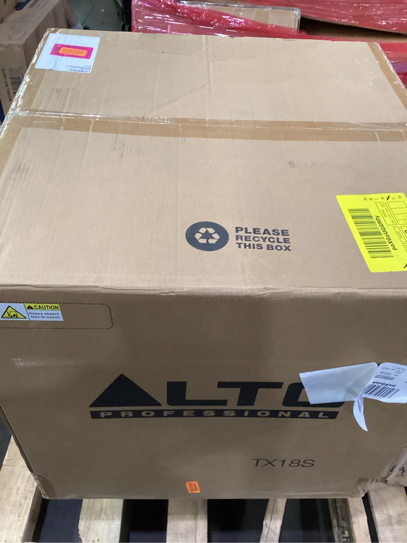 Condition photo showing As Is for alto tx18s 900w 18" subwoofer, dsp-enhanced powered pa speaker with 3" voice coil, superior bass, easy setup