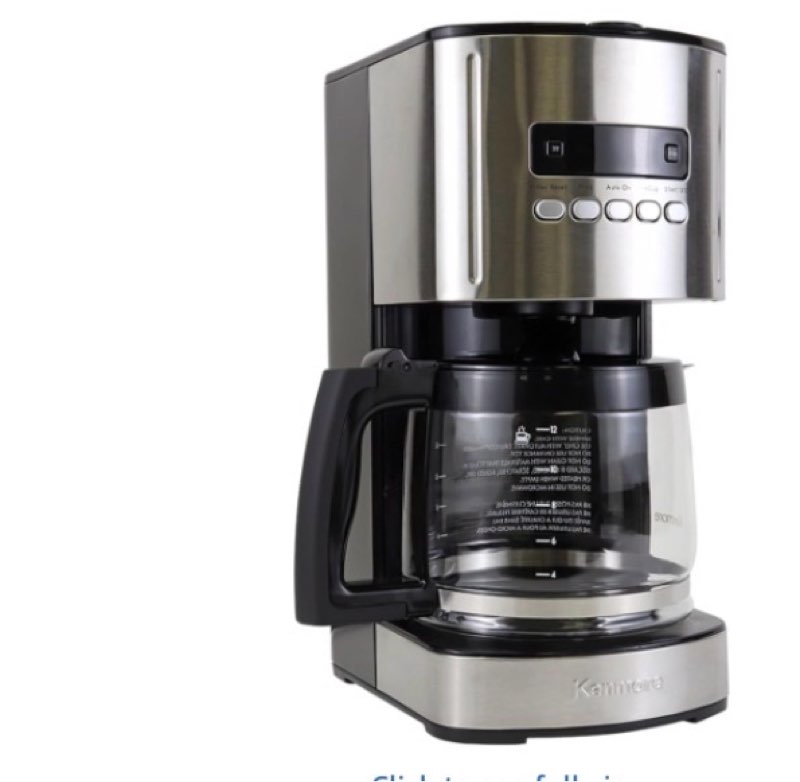 kenmore drip coffee maker - 12 cup programmable cafe machine with glass pot, regular & bold brew, auto shut off large water reservoir, reusable filter, kitchen appliances, black