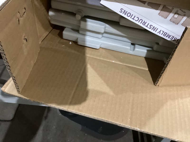 Condition photo showing As Is for Weatherproof Insulated Outdoor Cat House for Feral Cat, Plastic Elevated Cat Shelter with Escape Door, Easy Assemble, Expansive Interior? Grey 22.0" L x 21.0" W x 16.0" H Grey 22.0"L x 21.0"W x 16.0"H