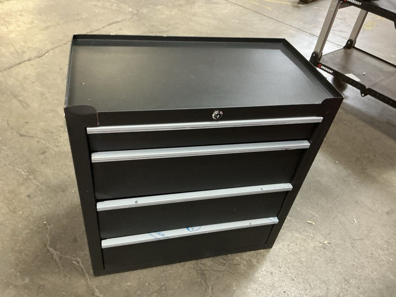 Condition photo showing As Is for Tcbosik Combined Metal Tool Chest, 9 Drawers Rolling Tool Chest on Wheels, 2 in 1 Detachable Tool Cabinet for Warehouse Garage Workshop, Black