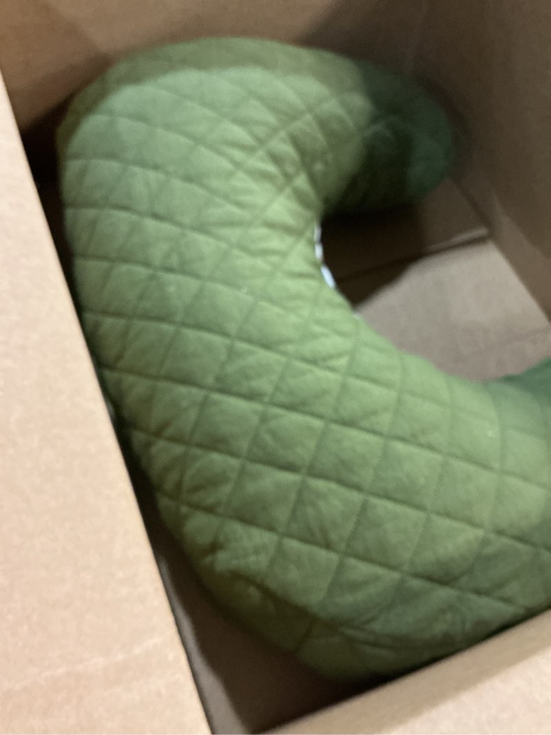 Condition photo showing Good Condition for boppy nursing pillow - ergonomic bottle & breastfeeding pillow with high, firm, large area, water-repellent cushion with washable cover; baby safety alliance verified - quilted moss new nursing pillow luxe - quilted moss