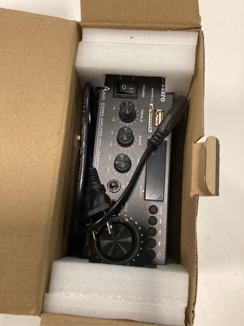 Condition photo showing Good Condition for daakro ak45 stereo audio amplifier,300w home 2 channel wireless bluetooth 5.0 power amplifier system, home amplifiers fm radio, usb, sd card, with remote control home theater audio stereo system
