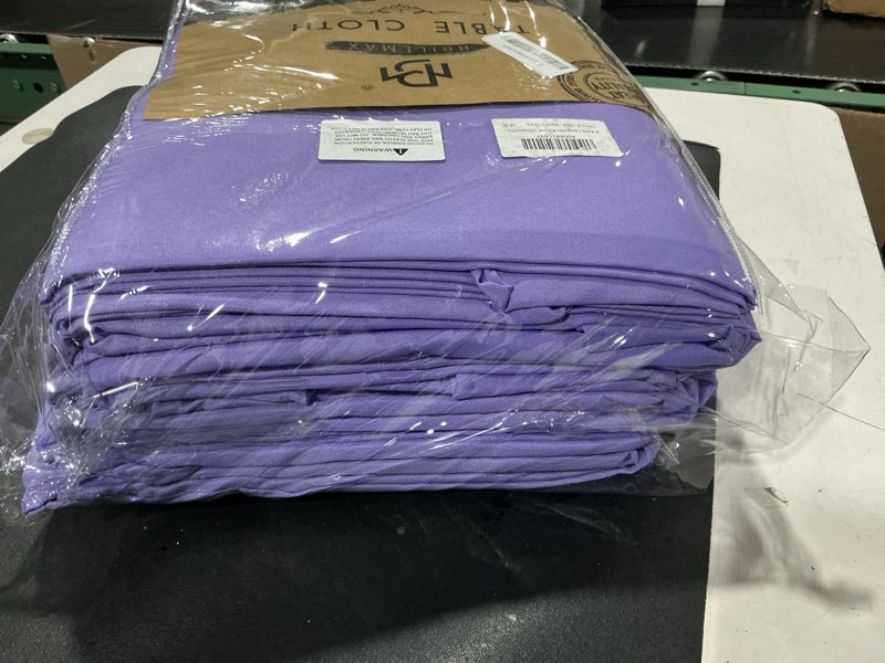 Condition photo showing Good Condition for brillmax 6 pack lavender round tablecloths 120 inch for 60" tables | 150 gsm polyester fabric, floor length drop, water, stain & wrinkle resistant cloth cover for wedding reception banquet party lavender 120 in, 6 pack