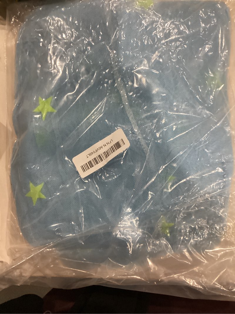 Condition photo showing Good Condition for bcbyou baby canopy mosquito net with fluorescent stars, glow in dark for kids, adults & full size bed (light blue)