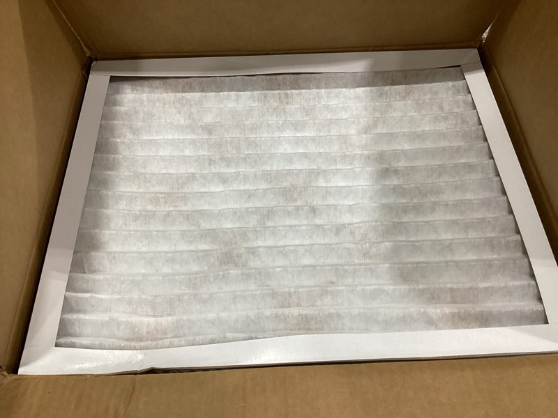 Condition photo showing Good Condition for amazon basics 16x20x1 air filter 6-pack, merv 8 ac furnace filters, allergy control, removes dust, lint and pollen, electrostatic (actual size: 15.75" x 19.75" x 0.75")