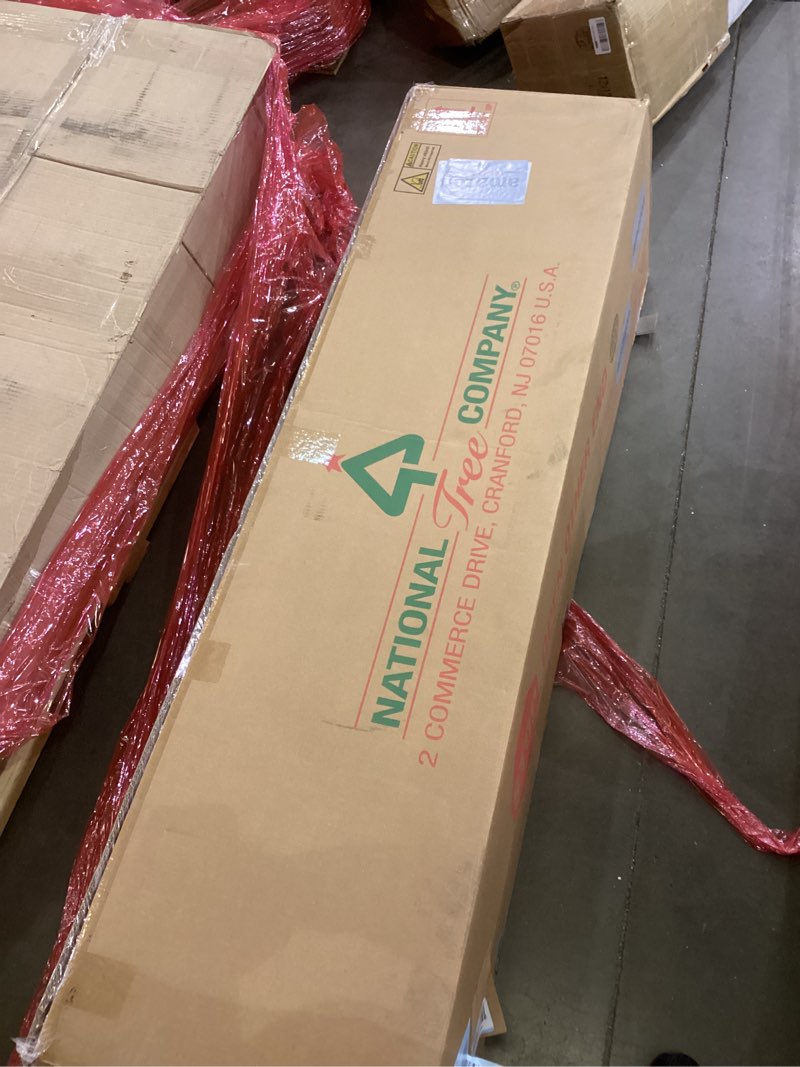 Condition photo showing New/Like New for National Tree Company 7.5 ft Unlit North Valley Spruce Artificial Christmas Tree, 1,346 Tips, Includes Stand, Green