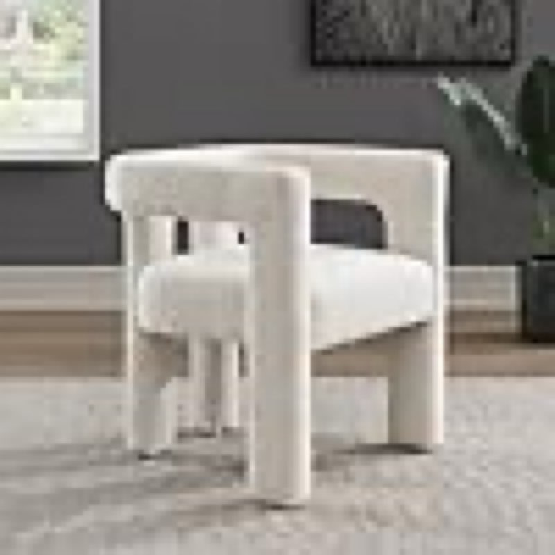 Abbyson Living Perimeter Boucle Dining Chair, Ivory