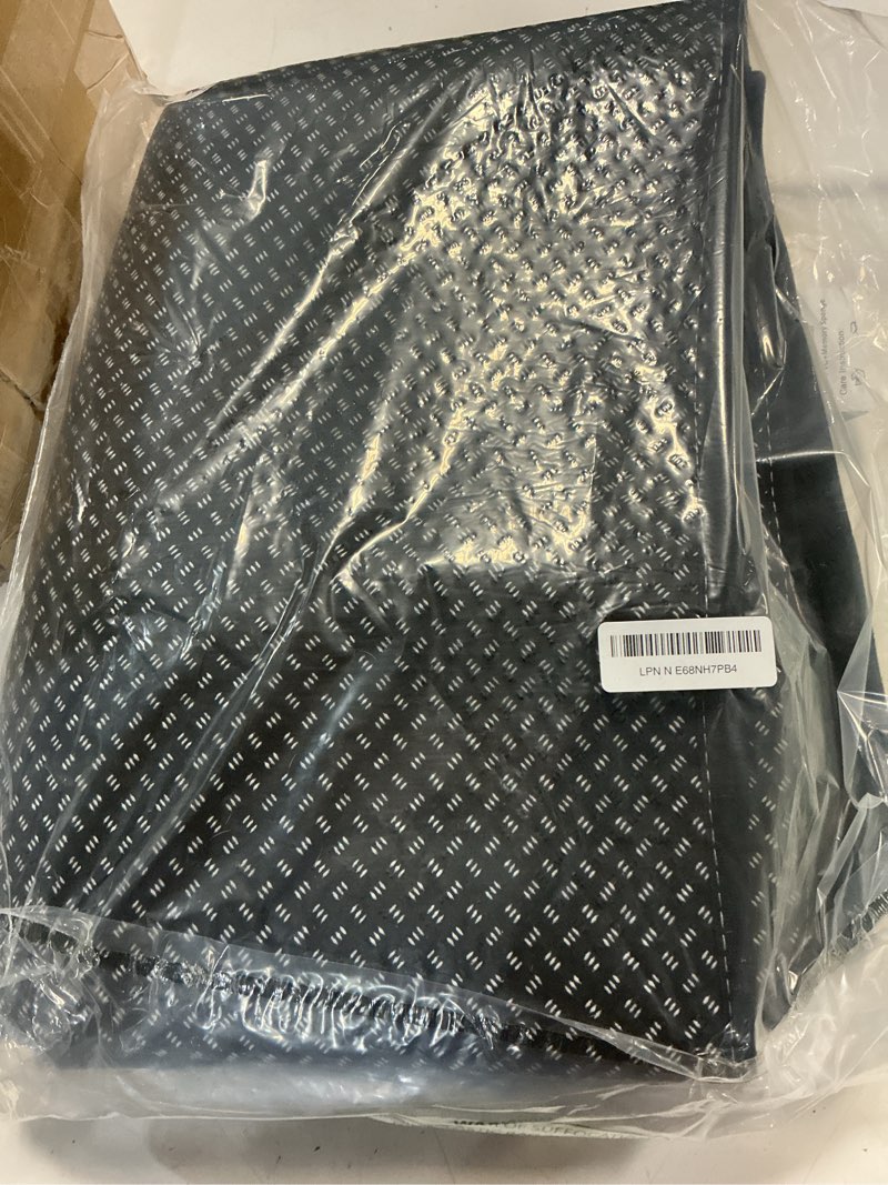 Condition photo showing Good Condition for runner rugs for bedroom living room, 2x6 feet ultra soft black runner rug thickened with memory-foam, solid modern minimalist carpets for home decor, non-slip and comfy bedside hallway rug 2x6 feet black