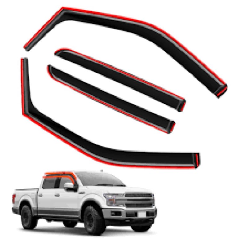 in-Channel Rain Guards for Trucks 2015-2020 Ford F150 SuperCrew, 17-23 Ford F250 F350 F450 F550 Crew