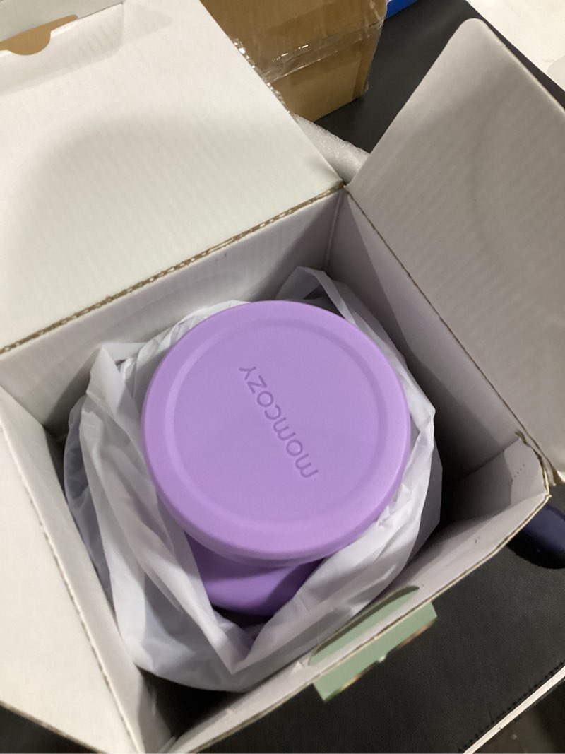 Condition photo showing Good Condition for Momcozy 22oz Portable Breast Milk Cooler for Outdoor, Life Saver with 360° Total Cooling for 24 Hours, Larger Capacity Travel Breastmilk Chiller with 2pcs Baby Bottles for Breastmilk Storage, Purple Purple 22oz