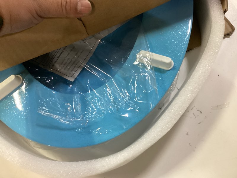 Condition photo showing Good Condition for Angol Shiold Glitter Toilet Seat Molded Wood Elongated Toilet Seat with Quietly Close and Quick Release Hinges, Easy to Clean also Easy to Install (Elongated 18.5'', Blue) Elongated 18.5‘’ Blue