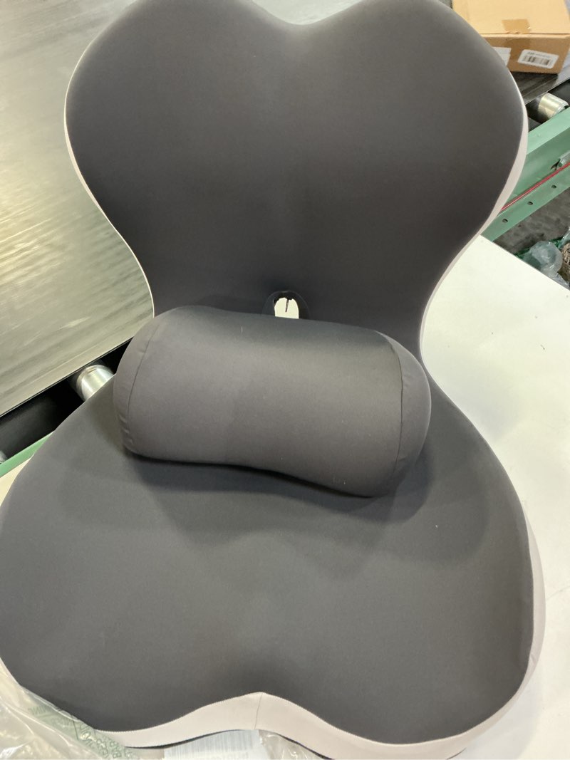 Condition photo showing Good Condition for truck seat cushion and headrest 2-in-1 set for truck driver, lumbar support car cushions for long haul driving, memory foam for semi truck & big rig, ergonomic relief for back & sciatic pain