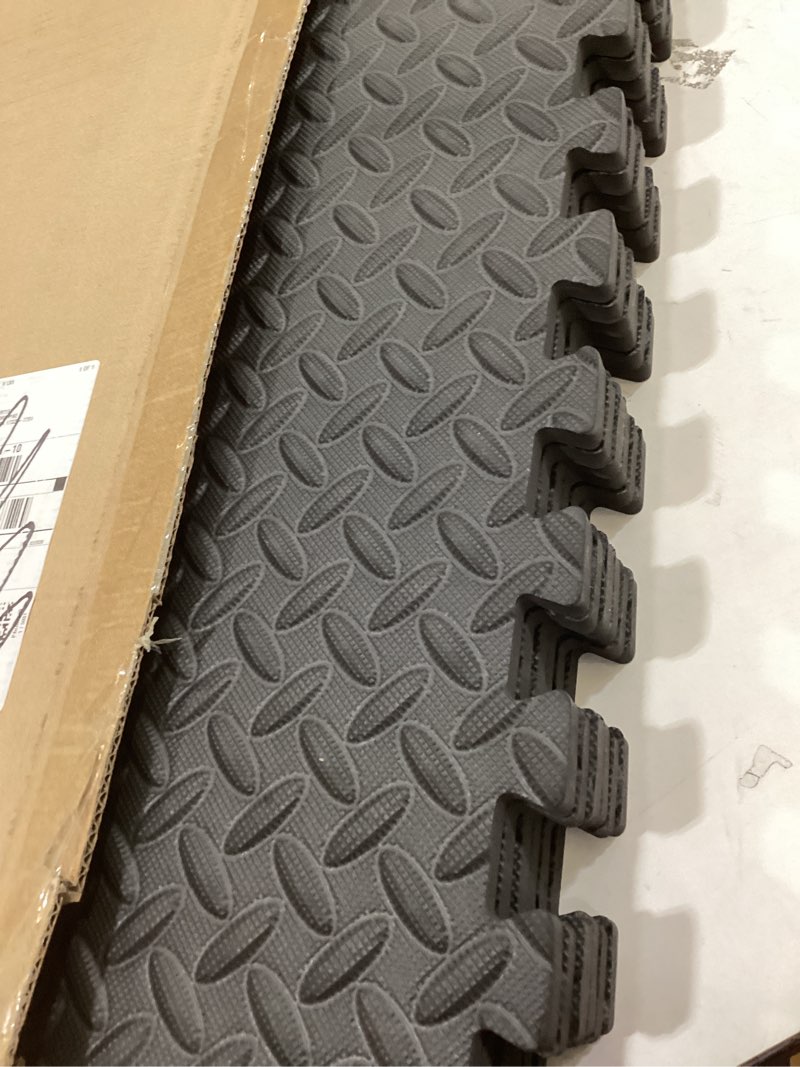 Condition photo showing item condition for CAP Puzzle Exercise Mats | 1/2” Thick EVA Interlocking Foam Tiles for Home Gym Flooring | Multiple Options Diamond - Black 6 Tiles (24 SQ FT)