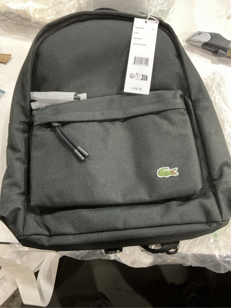 Condition photo showing Good Condition for Lacoste Men's Sinpople Monogramme Backpack, Black, One Size