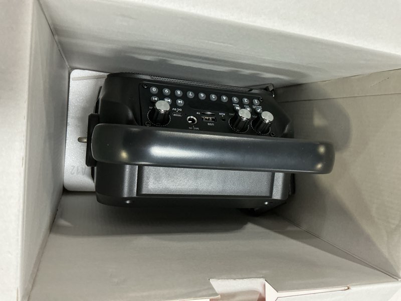 Condition photo showing Good Condition for karaoke machine, portable bluetooth speaker with 2 wireless microphones for adults & kids with lights, karaoke microphone with pa system supports usb/tf/rec/fm/aux for home party home system packages 2 mics