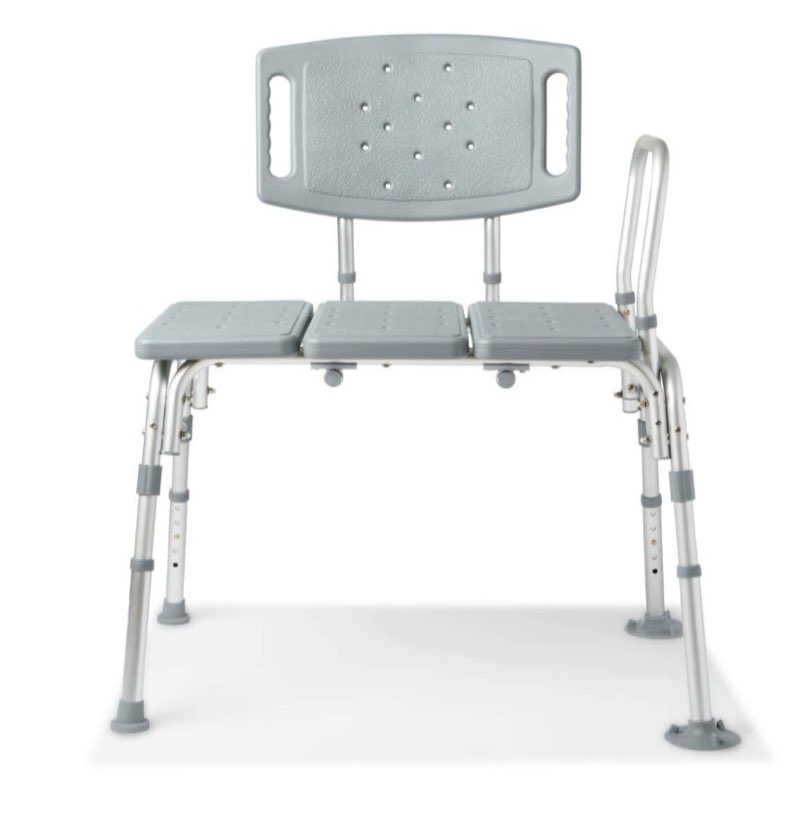 Medline Tub Transfer Bench with Anti-Slip Suction Feet, Lightweight for Easy Movement