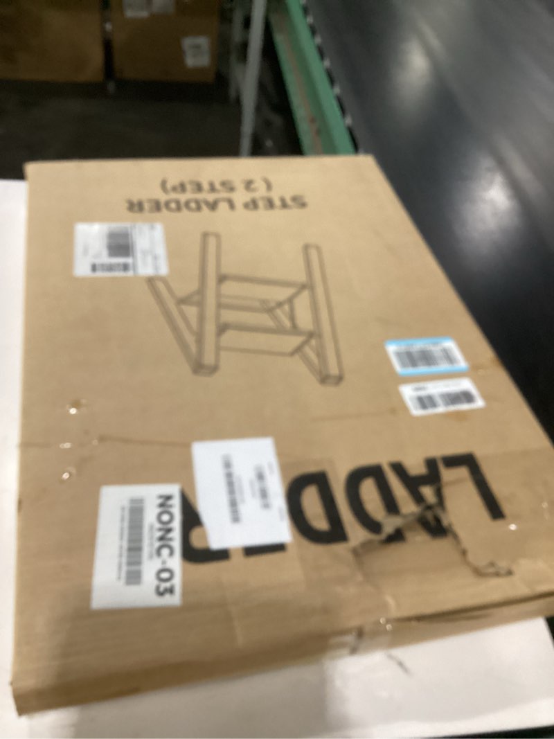 Condition photo showing Good Condition for HillhutApex 2 Step Ladder, Lightweight Portable 2 Step Stool with Anti-Slip Wide Pedal,330lbs Capacity Aluminum Ladder for Household,Office,Library(Silver) Silver 2 Step