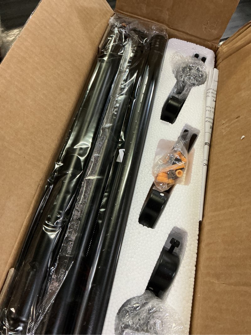 Condition photo showing Good Condition for yafex curtain rods 32-144 inch, heavy duty 1 inch adjustable curtain rod for windows, black extra long window treatment rods, modern design, easy installation