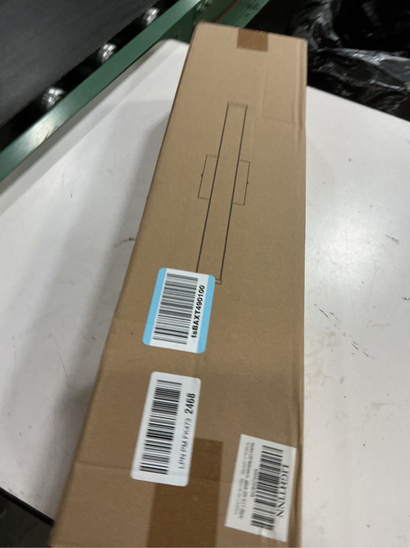 Condition photo showing New/Like New for modern led bathroom vanity light 24 inch 18w dimmable 3cct bathroom light fixture over mirror rectangle bath vanity light bar with double layer acrylic shade (matte black) black 24 inch