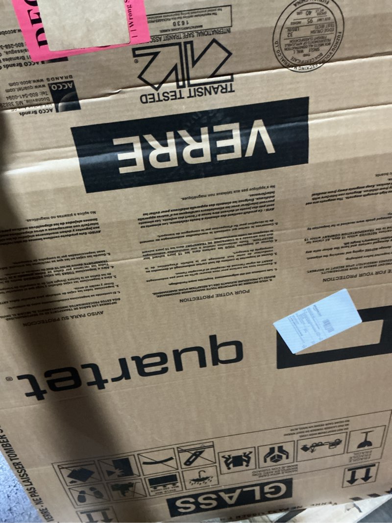Condition photo showing Good Condition for quartet glass whiteboard, magnetic dry erase white board, 48" x 36", black surface, infinity (g4836b) 48"w x 36"h
