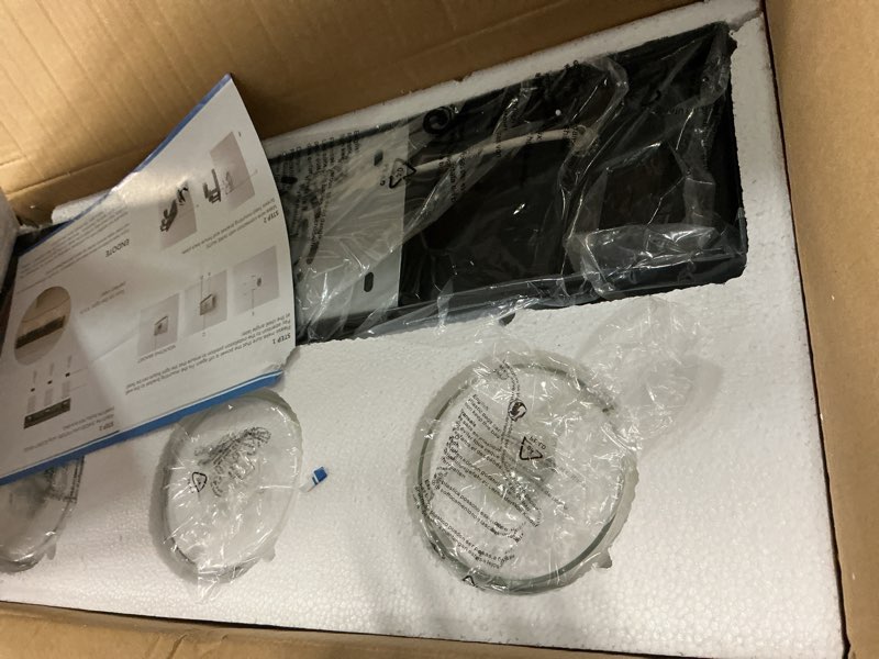 Condition photo showing Good Condition for espird bathroom vanity light,3 light matte black light fixture with thickened clear glass shade, 21 inch modern wall sconce, bathrooms vanity light over mirror for bathroom black 3 light-clear