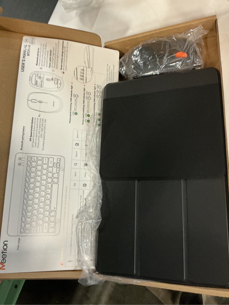 Condition photo showing Good Condition for bluetooth keyboard and mouse for ipad, wireless portable keyboard and mouse rechargeable, for ipad 10th gen/a16 11th/mini/pro/air 11inches,iphone(not included case) (black)
