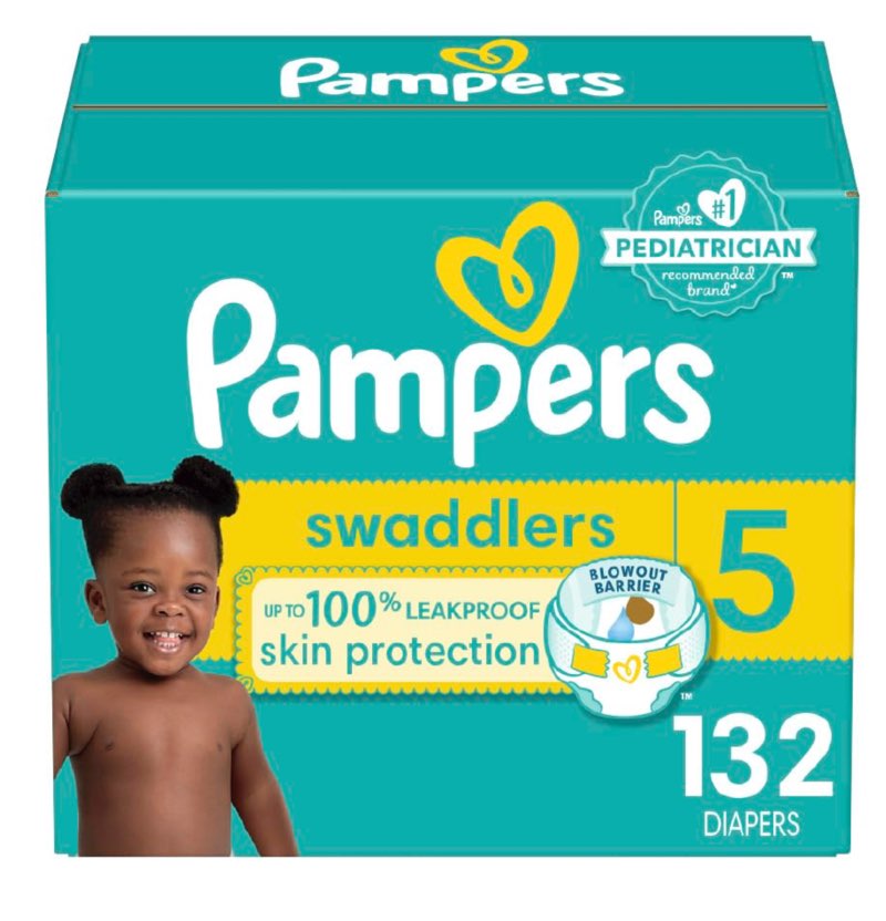 Pampers Baby Diapers - Swaddlers - Size 5, 132 Count, Ultra Absorbent Disposable Infant Diaper