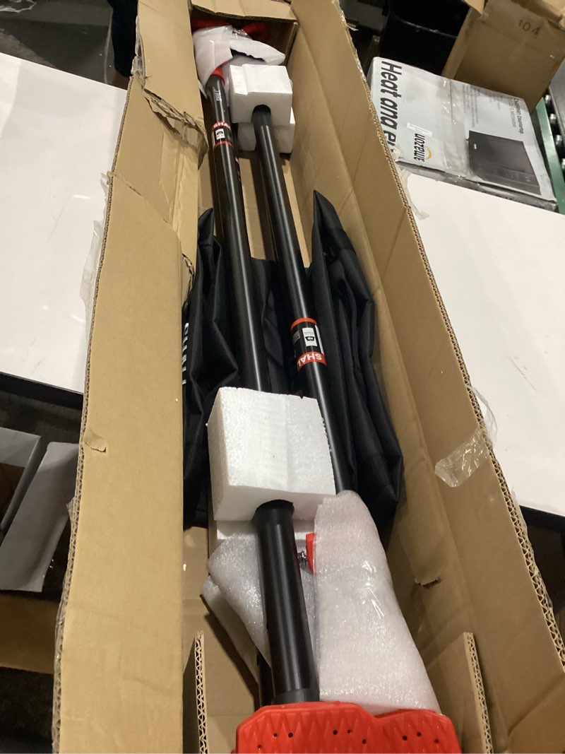 Condition photo showing New/Like New for shall cabinet jack support pole, 54-114 in steel telescopic quick support system rod, adjustable 3rd hand tool with 154lbs capacity for lifting drywall cabinet cargo bars, 4 pack w/storage bag 54"-114" | 4pc red/black