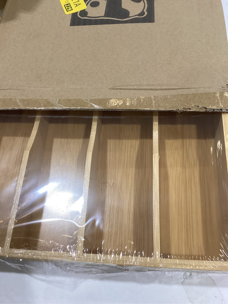 Condition photo showing Good Condition for Bamboo Silverware Organizer, Bamboo Kitchen Drawer Cutlery Organizer, Utensil Holder, Flatware Organizer Tray (15.8"x9.5"x1.6") Medium Bamboo