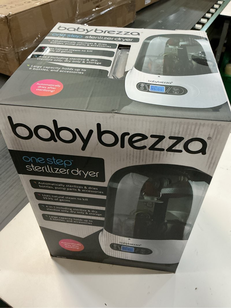 Condition photo showing New/Like New for baby brezza baby bottle sterilizer and dryer machine – electric steam sterilization - universal fit - pacifiers, glass, plastic, and newborn feeding bottles