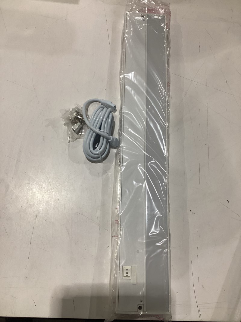 Condition photo showing Good Condition for getinlight 24-inch 3 color levels led under cabinet lighting, hardwired or plugged-in, selectable white 2700k/3000k/4000k, dimmable, white finished, in-0210-3 white 24-inch