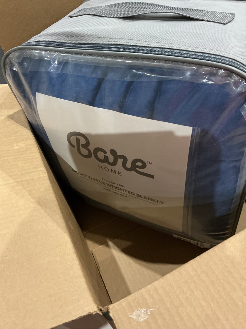 Condition photo showing Good Condition for bare home weighted blanket queen size 17lb (60" x 80") for adults - minky fleece - premium heavy blanket nontoxic glass beads (dark blue, 60"x80") 60" x 80" 17 lbs 14 - minky fleece dark blue