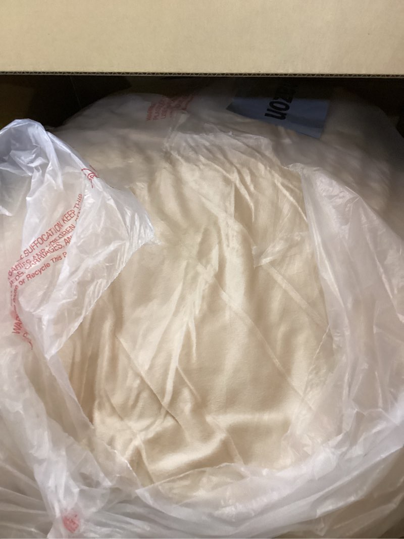 Condition photo showing As Is for Bedsure King Size Fluffy Comforter Set, Warm Sand Plush Fleece Bed Set King, Luxury Jacquard Farmhouse Boho Soft Warm Bedding for Winter, 1 Comforter (104"x90") and 2 Pillowcases (20"x36") King 19 - Warm Sand - Fuzzy Cable Stripe